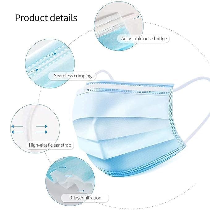 Image of Reusable Surgical Style Face Mask | Breathable & Comfortable | ISO Certified Protection for Dust & Pollution