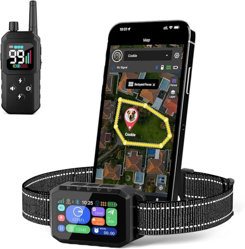 Zigtiger GPS Wireless Dog Fence & Training Collar System Free App/Remote Controlled Custom Boundary up to 7000ft Beep/Vibration/Safe Correction Modes Early Alert Waterproof for Dogs 10+lbs