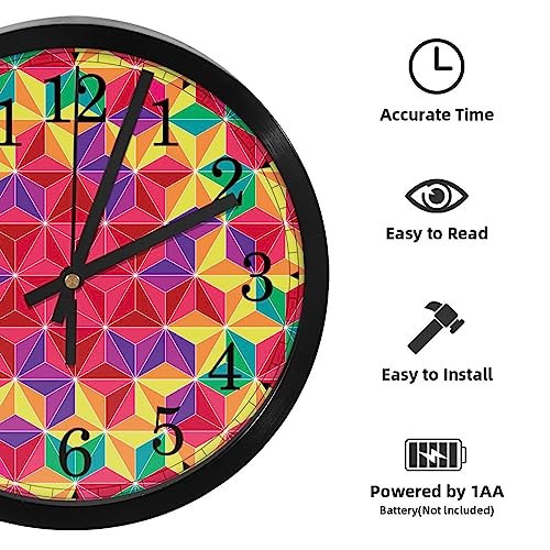 Horloge murale à quartz silencieuse au design géométrique pour salon - 3