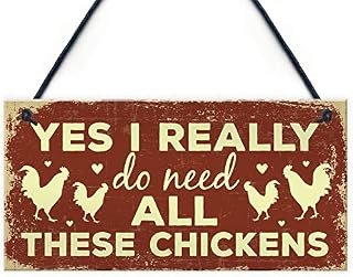 RED OCEAN Funny Chicken Sign For Chicken Lovers Novelty Birthday Gift Sign For Chicken Coop Hen House Home Decor