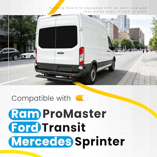 Estribo lateral trasero aluminio negro compatible Ram ProMaster miniatura 2