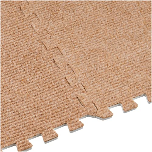 【9枚セット】アイリスオーヤマ ジョイントマット タイルカーペット ブラウン 幅320×奥行320×高さ6mm カーペットタイプ JTM-32(CPT) [4]