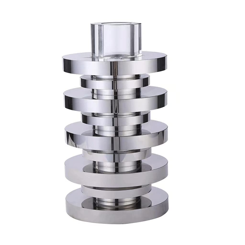 Vase en cristal gris clair avec motif spirale créatif pour salon