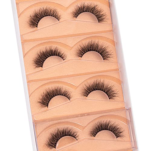 Dysilk Lashes Wispy Eyelashes - Mink Lashes 5 Pairs 6D Faux Eyelash Extension - False Eyelashes Mink Lash Natural Look Fake Eyelash Reusable Strip Lash Kit | Wispy-10-15Mm #TOP5