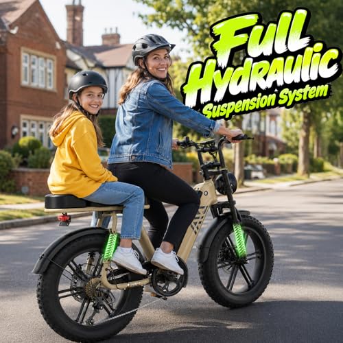 Image of TST Electric Bike for Adults, 1500W Peak Motor 60 Miles Fat Tire Ebike with 48V 15 /30Ah Removable Battery 20 inch Fat Tire E Bike, Full Suspension and 7-Speed,Off-Road Electric Bicycle for City Commuting
