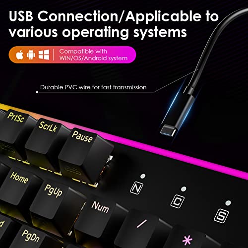 Durgod Tgk 021 Mechanical Gaming Keyboard, Rgb Backlit And Magnetic Wrist Rest, Kailh Turbo Gaming Red Switch, Durable Pbt Keycap And Hot Swappable With 104 Keys, Full Size Wired Keyboard For Pc Mac #TOP5