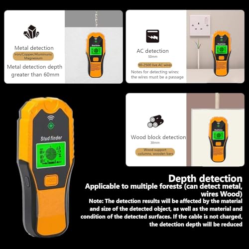 Scanner de parede para localizador de garanhão, Stud Finder,Detector multifuncional do sensor de fio