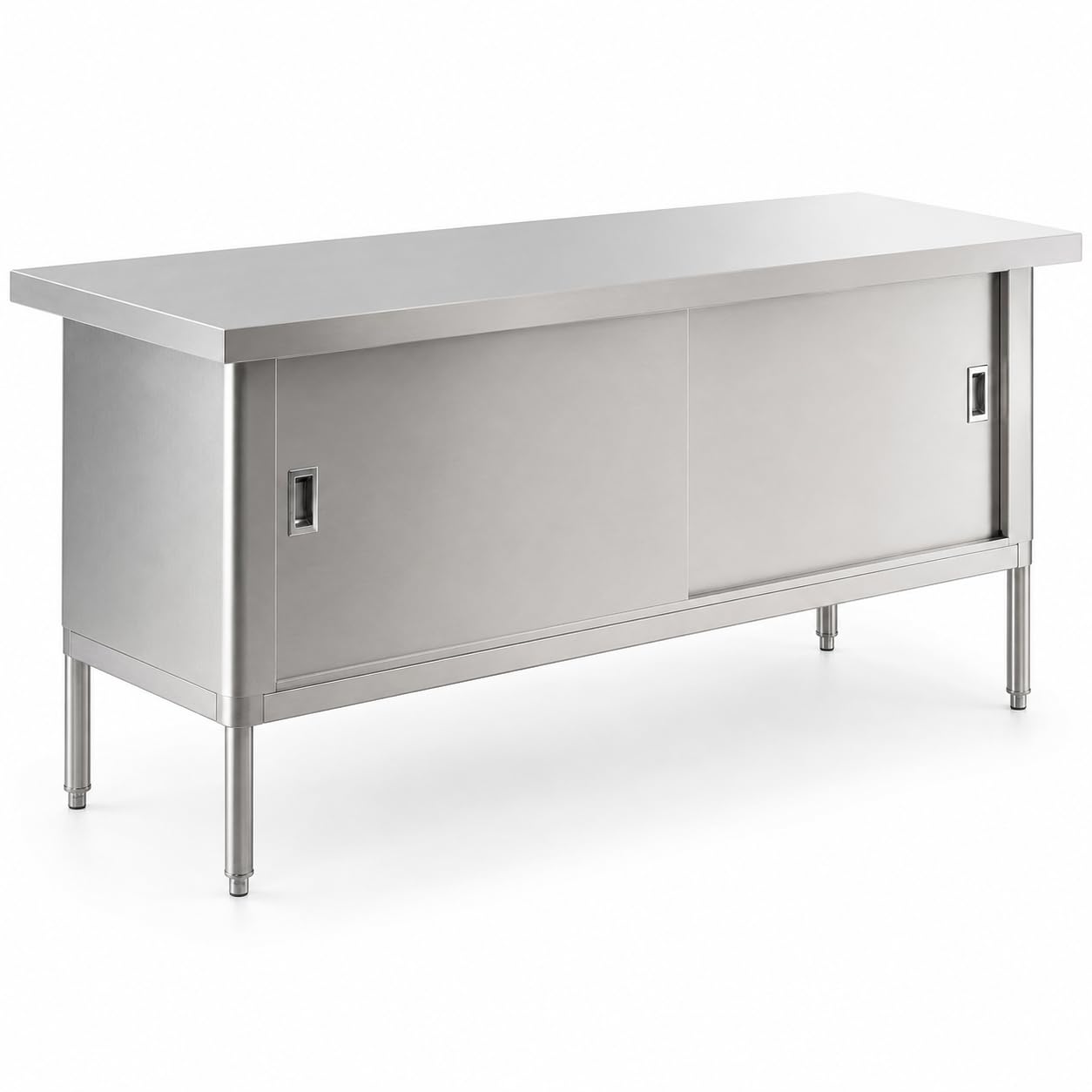 30" x 72" Stainless Steel Enclosed Base Work Table by Glownary – Steel, Silver, Model 522ebtkd3072d