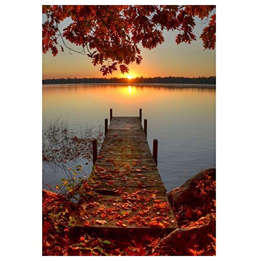 DIY 5D Diamond Painting Kit, Round Full Drill Acrylic Embroidery Cross Stitch Arts Craft Canvas Supply for Home Wall Decor Adults and Kids(A)