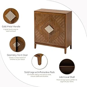 Farmhouse storage cabinet accent sideboard wood buffet cabinet with 2 door for living room hallway bedroom dining room  urban country home decor