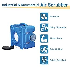 BlueDri BD AS 550 BL Negative Machine Airbourne Cleaner HEPA Scrubber Water Damage Restoration Equipment Air Purifier for Commercial Use Blue