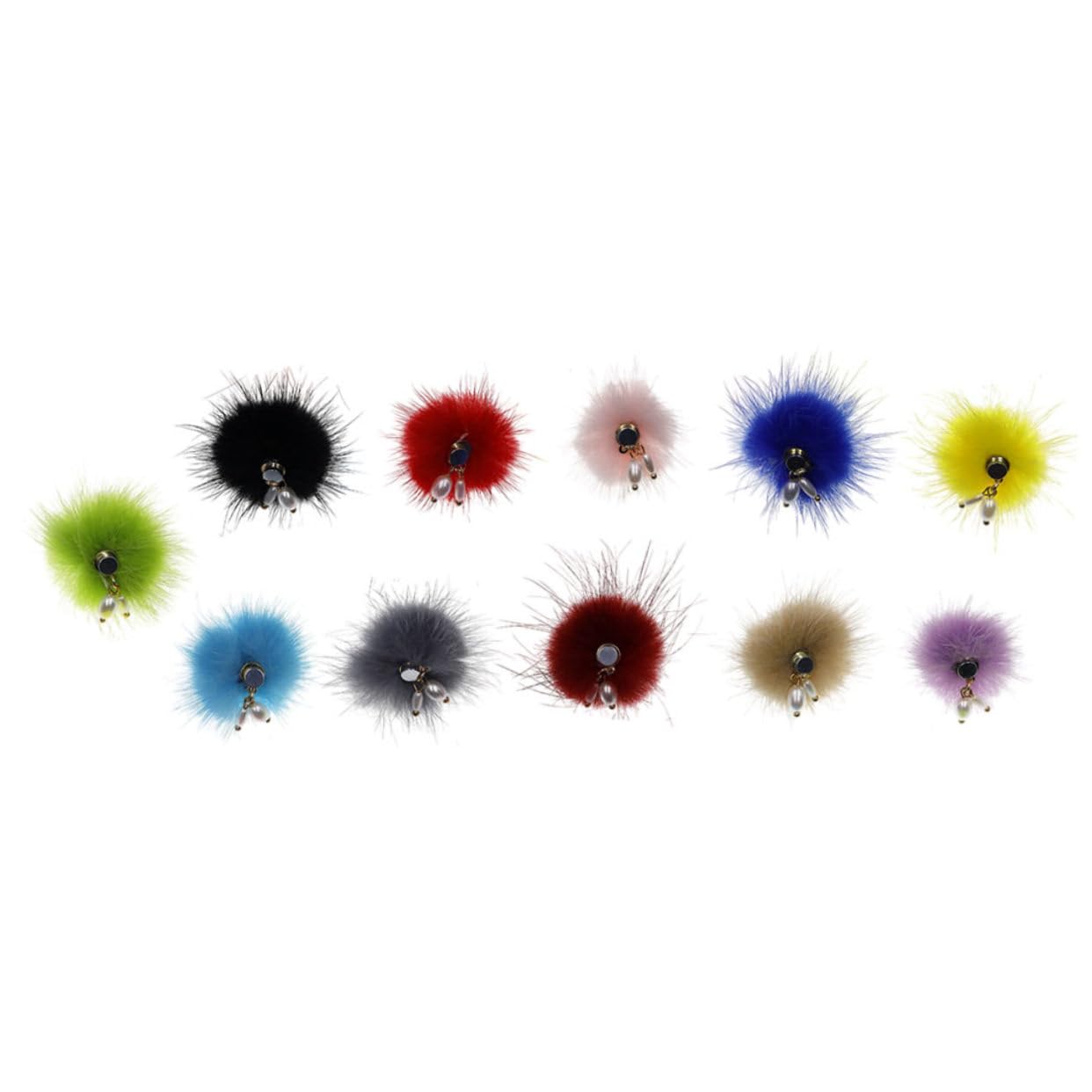 SEWACC 33pièces Accessoires De Nail Art Pompons Moelleux Décoratifs Pour Décor De Beauté Pour Manucure Design Amovible Et