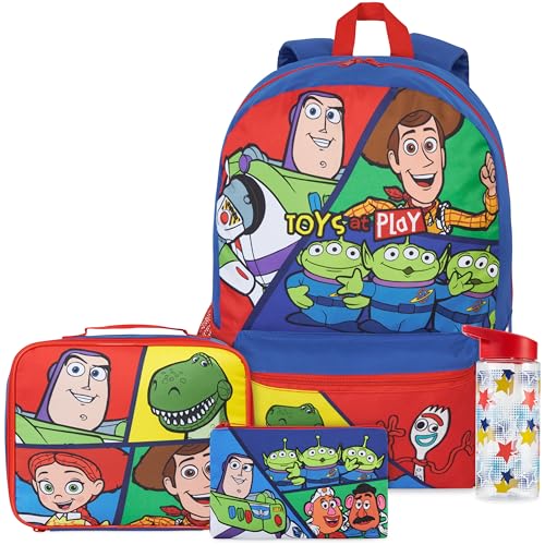 Get Trend Toy Story Grande Mochila Infantil 4 Piezas, 46 cm Mochila Escolar, Botella Agua 500ml, Estuche Escolar y Lonchera Niño Aislante (Multi Toy Story)