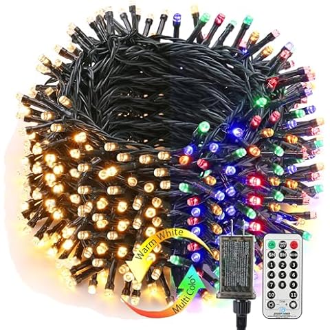 BrizLabs Color Changing Christmas Lights, 262ft 800 LED Christmas String Lights with 11 Modes, Warm White & Multicolor Xmas Tree Lights for Xmas Tree Home Decor Cover