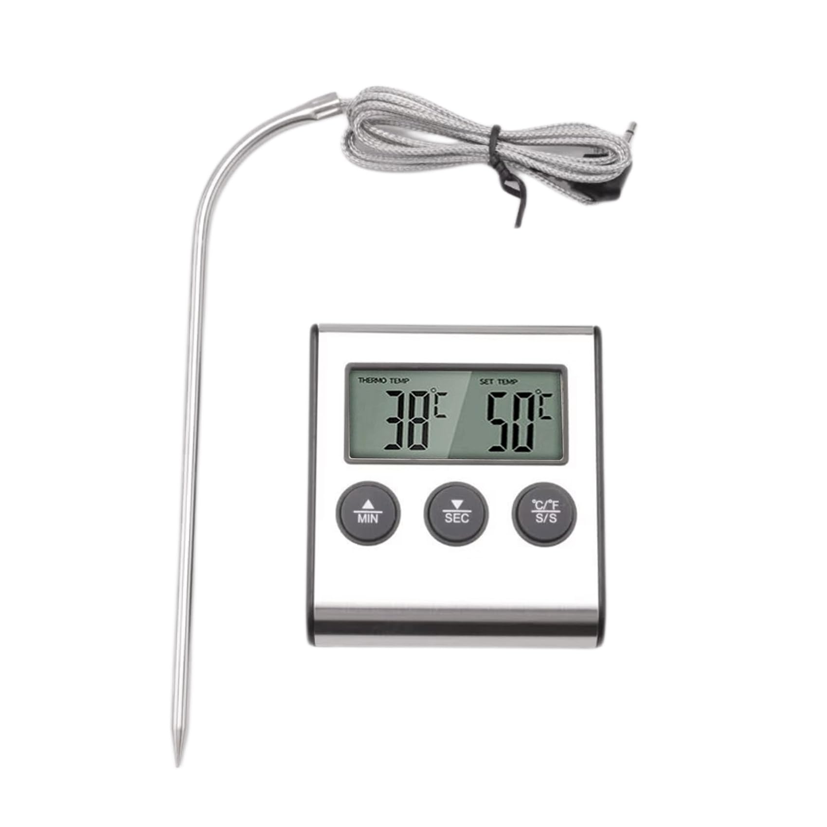 Vjsujehgy Kitchen Digital Thermometer BBQ Oven Meat Grill Function Heat Meter Home Baking Household Cooking Temp