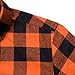 DOKKIA Men's Casual Dress Long Sleeve Buffalo Plaid Checkered Fitted Flannel Shirt (Orange Black Buffalo, Medium)