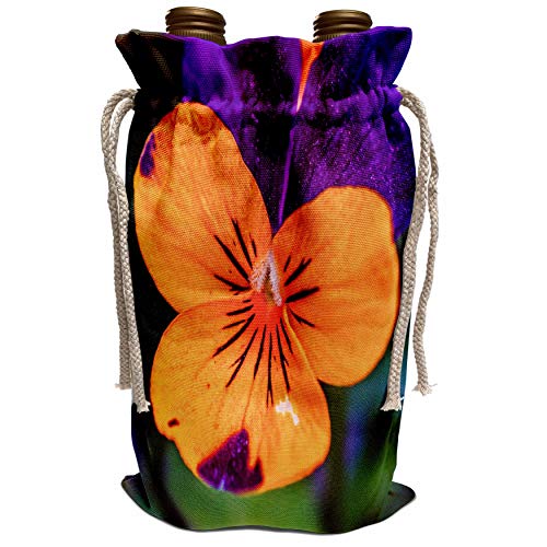 3dRose Alexis Photography - Flowers Pansy - Pansy viola tricolor flower of vibrant orange and violet colors - Wine Bag (wbg_311694_1)