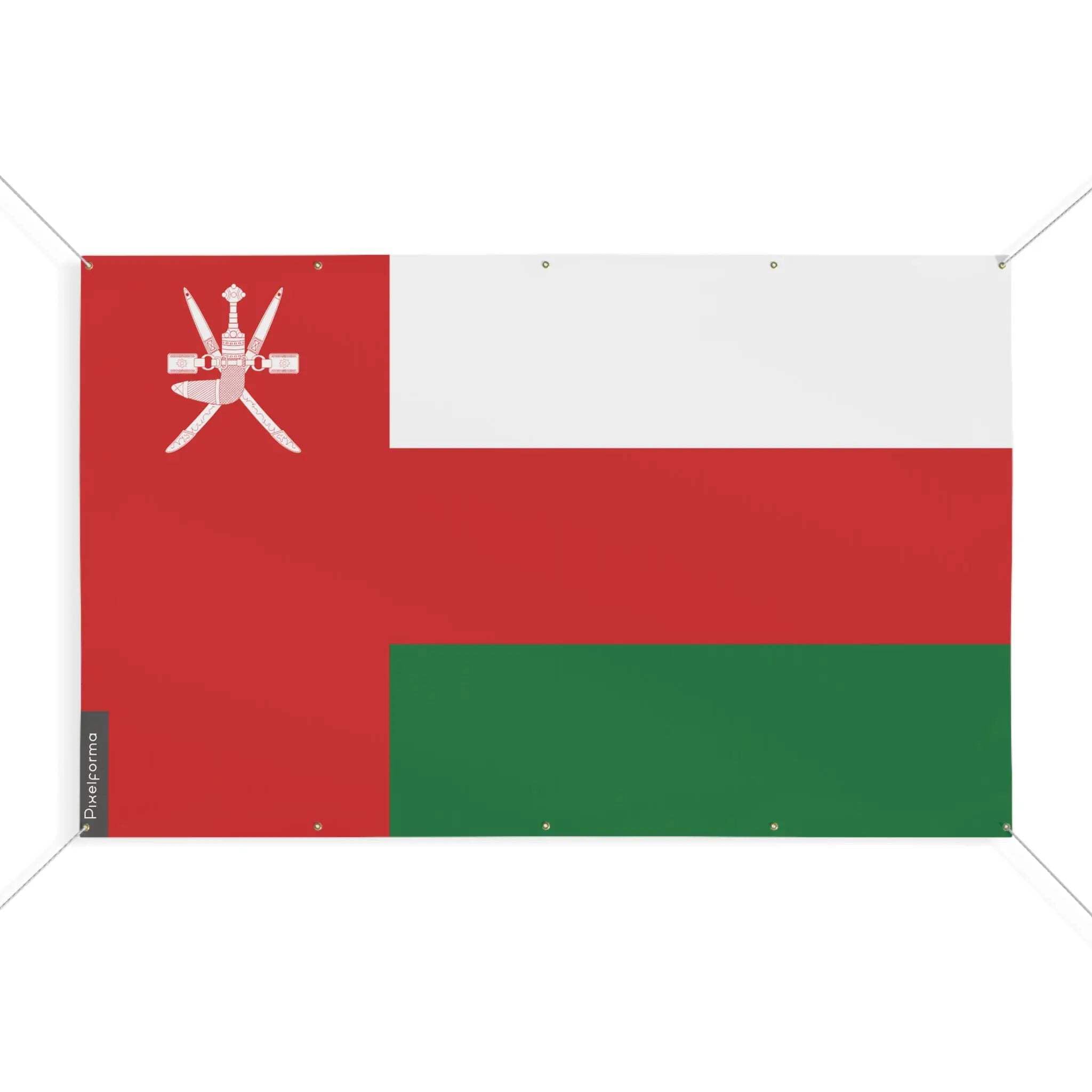 Drapeau Oman 120 x 180 cm avec 10 oeillets métalliques renforcés pour mât