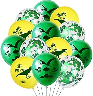 Dinosaur Balloons 30Pcs Dinosaur Party Decorations, 12 Inch Green Dino Latex Balloons with Ribbon for Boys Girls Dinosaur Birthday Party Dino Baby Shower, Kids Dino Jurassic Jungle Theme Party Supply