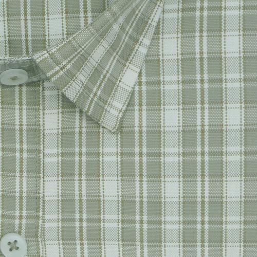 Image of GHPC Cotton Checkered Half Sleeves Regular Fit Formal Shirt for Men
