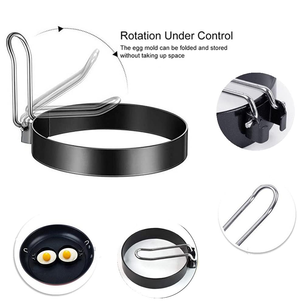4-teiliges Eierring Set Aus Edelstahl - Omelett & Spiegelei Formen Mit Zange