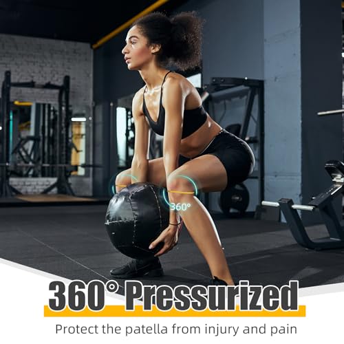 Image of Foilswirl Silicone Patella Knee Band for Basketball Patella Tendon Support Knee Pain Running Tendon Brace Support Strap(2,Yellow,M)