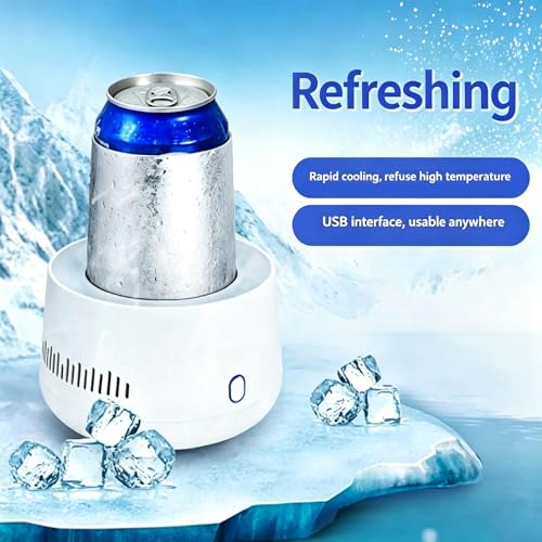 Tazza di raffreddamento rapido con controllo della temperatura 24 ore, refrigeratore alimentato tramite USB per birra e vino, raffreddamento veloce a 10 °C in 15 minuti, funzionamento one-touch