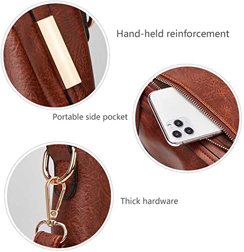 Womens Leather Crossbody Bags Multi Pocket Soft Ladies Leather Shoulder Handbag Lightweight with Adjustable Strap,Brown4