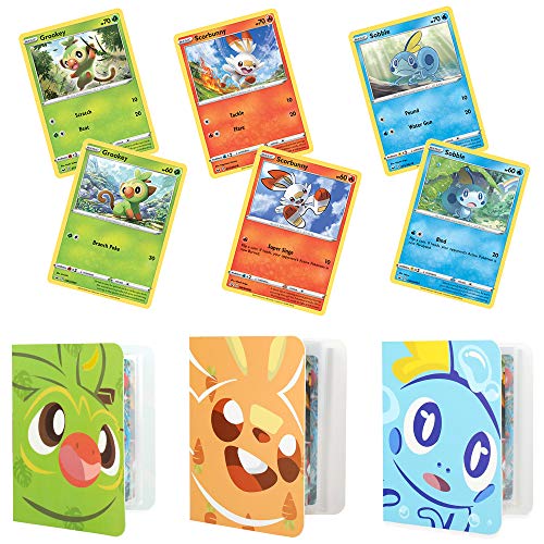 Totem World Galar Collection 6 Promo Pokemon Cards Set: Sobble Scorbunny & Grookey with 3 Totem Inspired Mini Binder Collectors Album Bundle