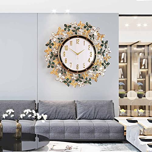 Mjwdp Butterfly Enamel Wall Clock Living Room Wall Clock Quartz Clock (Color : A, Size : 55Cm) #TOP4