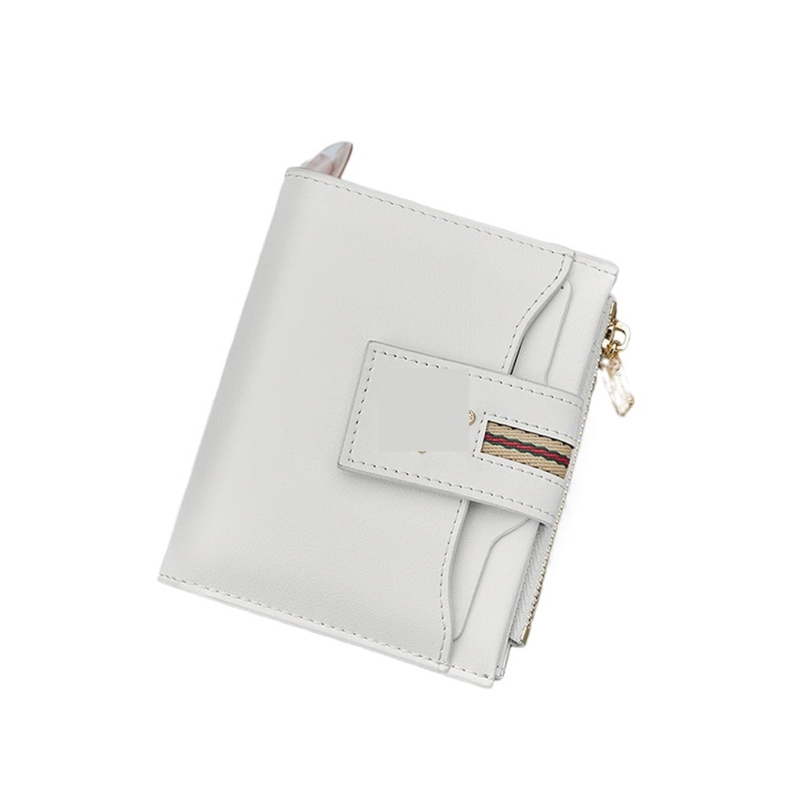 Portamonete Mini Porta carte da donna corto in pelle di vacchetta Portamonete personalizzato(White)