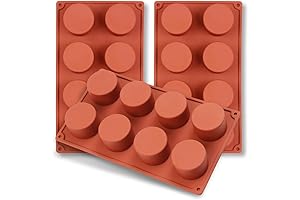 Silicone Cylinder Molds, Trio of 8-Cavity Cylinders For Handmade Creations