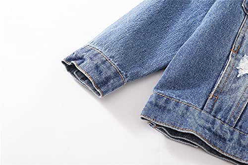 Mud Kingdom Little Girls Jean Jacket Fashion Denim Outerwear Blue Button Down4