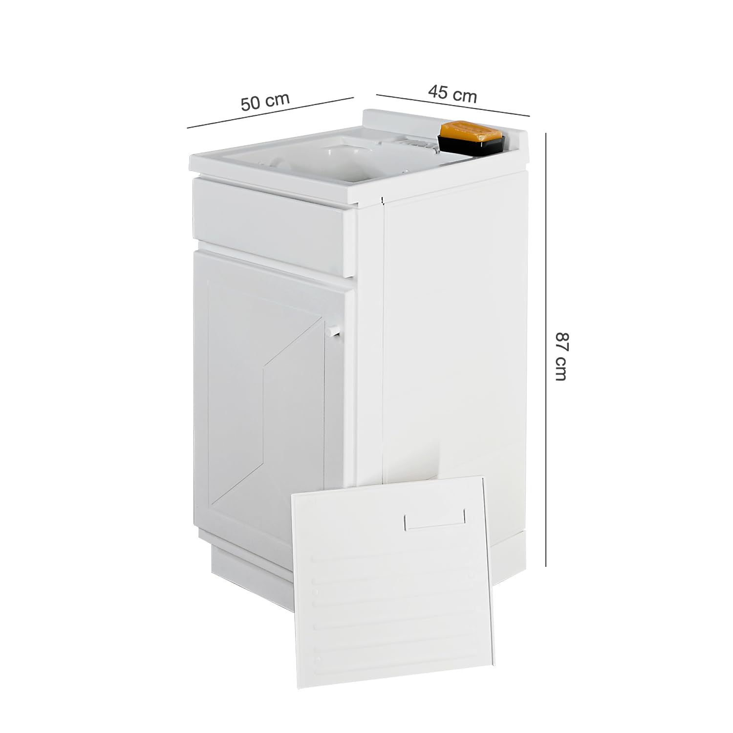 Mueble lavadero exterior interior 45 x 50 Regina Plus con piloto eje de lavado y sifón resistente al agua y la humedad