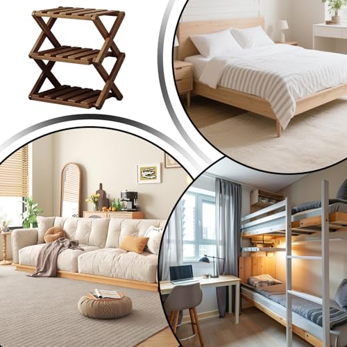 Rangement chaussures bois réglable 3 niveaux meuble peu encombrant pour entrée et chambre - 5