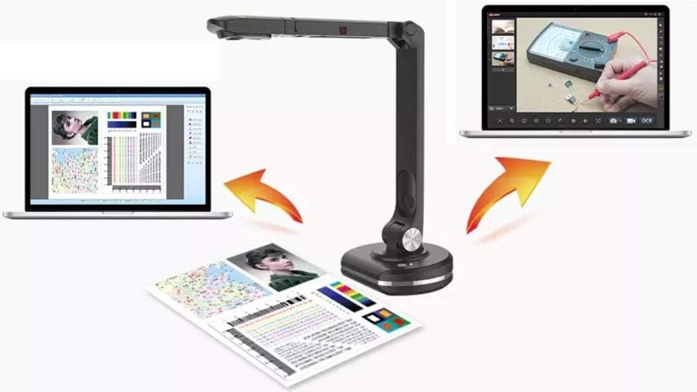 JOYUSING V500S Joy-DocCam Document Camera, 1/4" CMOS Sensor, 8.0 Megapixel Camera, 100x Digital Zoom Function, Built-in Microphone, Autofocus Lens, Flexible Arms, Max Shooting Area 16.53"x11.69"