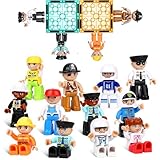 Mruikeny Large Magnetic Figures, 3 Inches Community Figures Set, 12 Pieces Magnetic Play People Magnet Building Toys for Kids Ages 3 4 5 6 7 8+, STEM Learning Toys Magnet Tiles Expansion