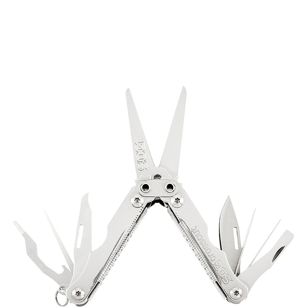 SOG Specialty Knives & Tools CC51-CP Cross Cut Multi-Tool, 9-Tools Combined, Satin Finish