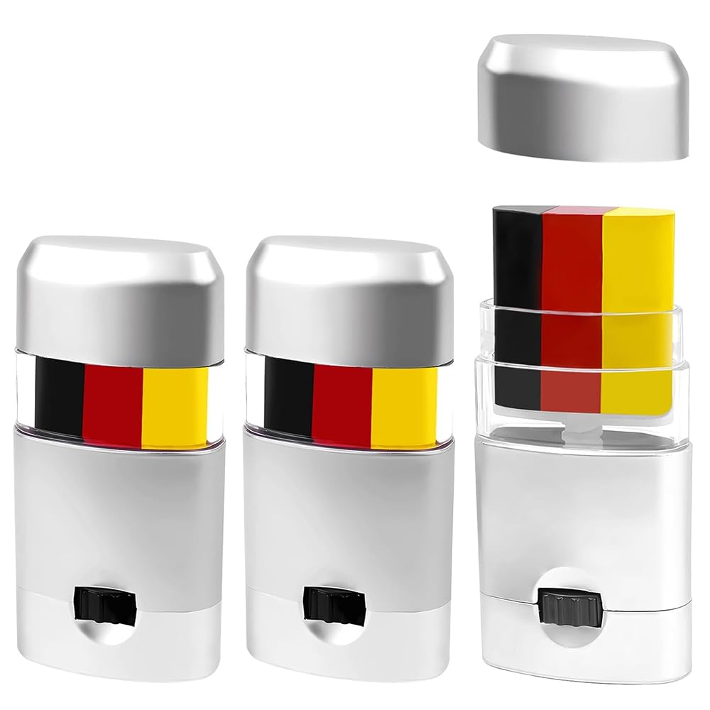Matita per trucco, articolo per fan della Germania, 3 pezzi, colori tedeschi, matite da trucco per viso EM, Germania