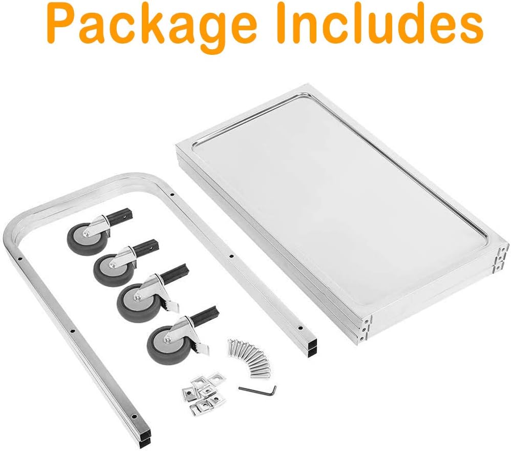 tonchean Stainless Steel Utility Cart 400 lbs Capacity 3 Tier Restaurant Carts with Lockable Wheels Serving Rolling Carts for Restaurant Catering Home Commercial Grade & Easy Assembly 30x16x33 inch