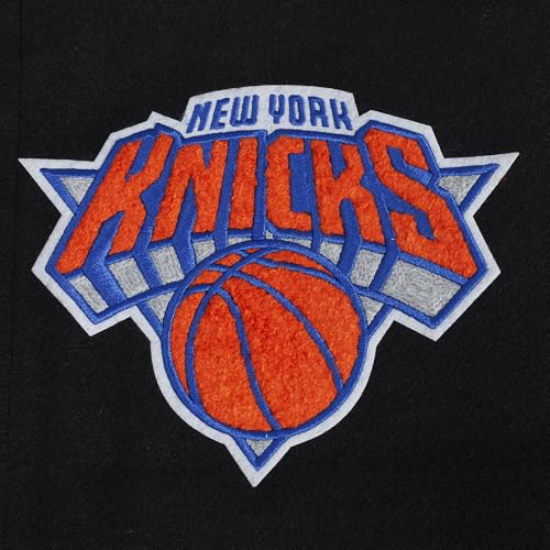 Pro Standard Mens NBA New York Knicks Area Code Varsity Jacket Black/Royal Blue/Black 3Xl - Image 5