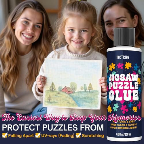 image for MCTRHG Jigsaw Puzzle Glue Clear, 200ML Puzzle Frame Kit for Adults wit