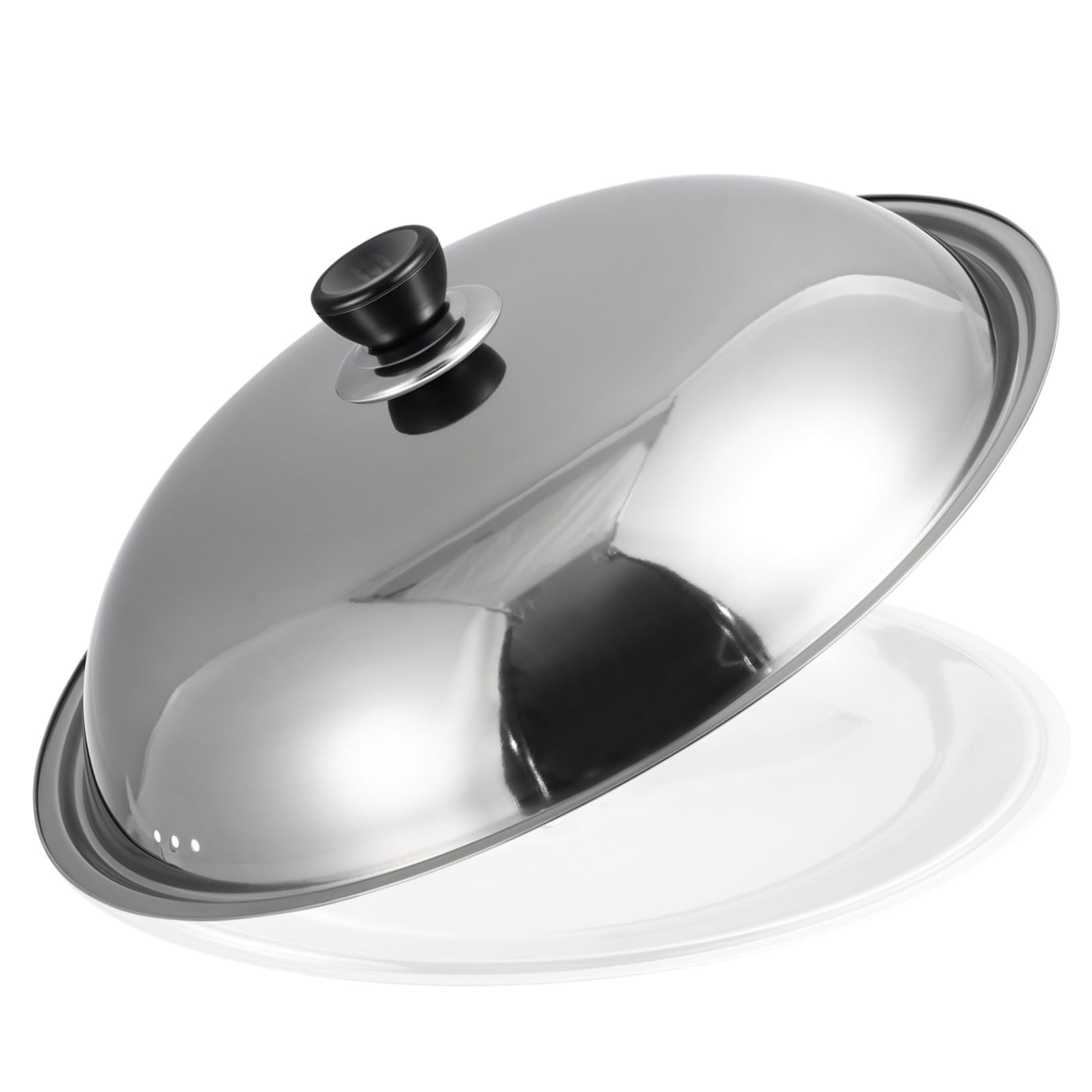 Edelstahldeckel Dicker Spritzschutzdeckel für Pfanne und Topf Hält Speisen Warm aus Edelstahl Einfacher Griff Elegantes und Schlichtes Design Vielseitiger Zufälliger Stil
