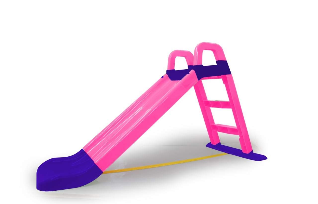 JAMARA Tobogán Funny Slide Rosa – de plástico Resistente, caño Antideslizante para aterrizajes Suaves, escalones Anchos y Asas de Seguridad, Cuerda de estabilización, Color (460503)