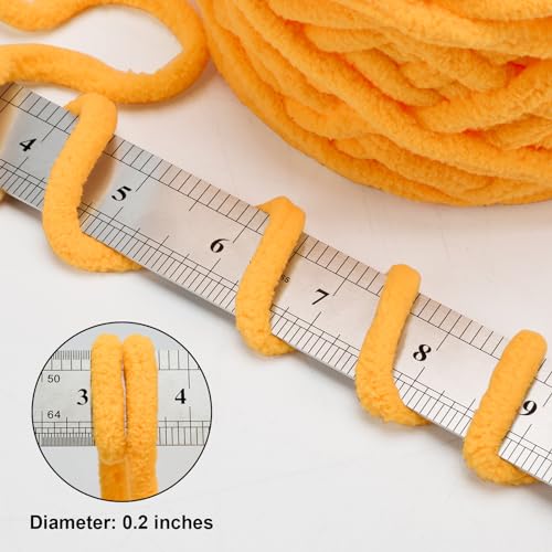 Image of INNDUN Blanket Yarn 3 Pack of 100g /3.5oz - Yellow Chenille Yarn 6 Super Bulky - Knitting, Crocheting & Crafts Chunky Yarn