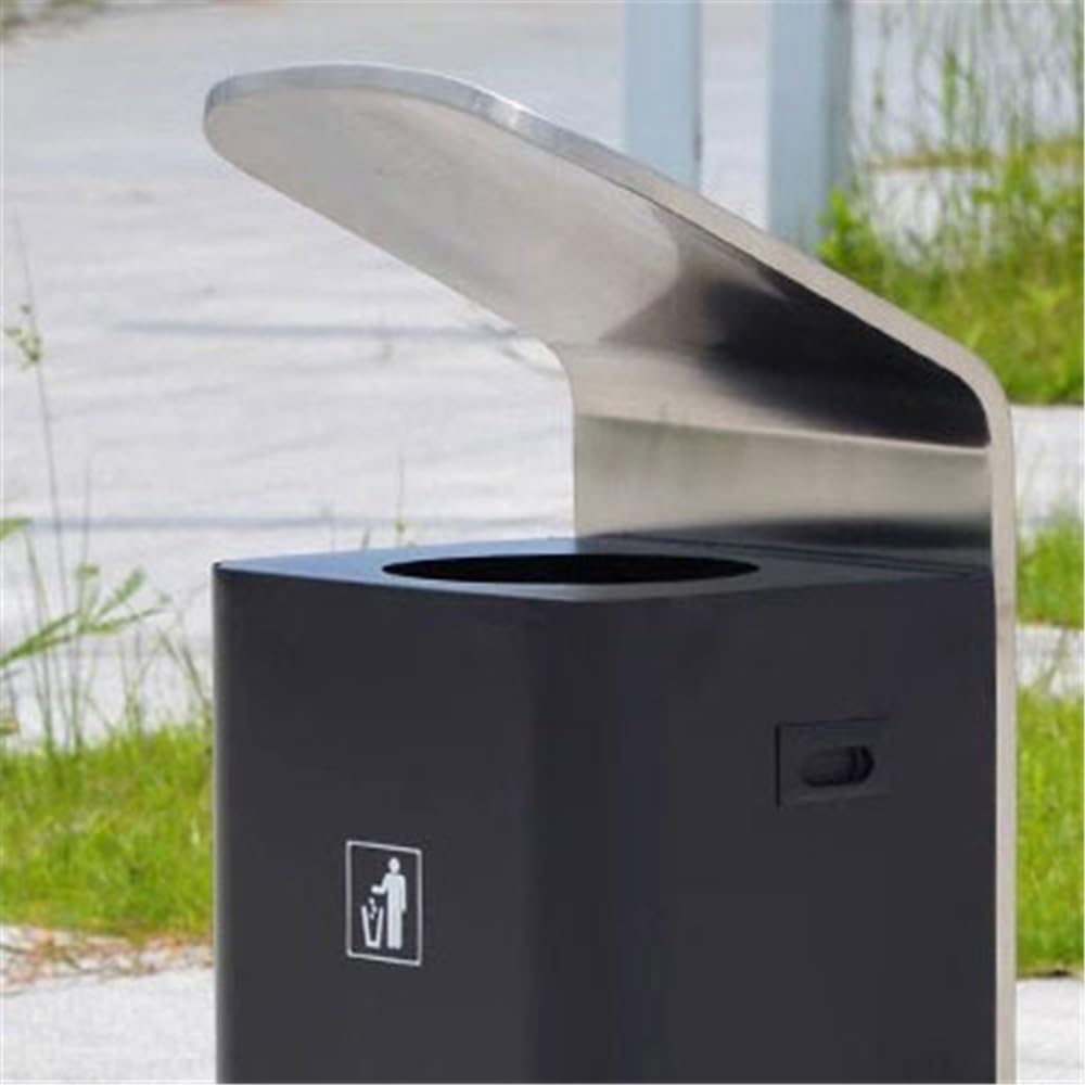 Mülleimer im Freien Edelstahl-Mülleimer for den Außenbereich, Simplicity-Stil, Doppeleimer, Metall-Mülleimer
