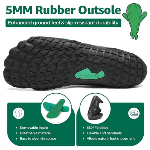 Miniatura 6 de Saguaro Barefoot Zapatillas De Trail Hombre Mujer Zapatos De Deporte Transpirable Antideslizante Calzado Minimalistas Negro 36 Eu