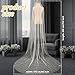 Funnysoft 114inch Cathedral Wedding Veil Sparkle Long Glitter Bridal Veil 1 Tier Tulle Chapel Hair Accessories with Comb for Women and Bride