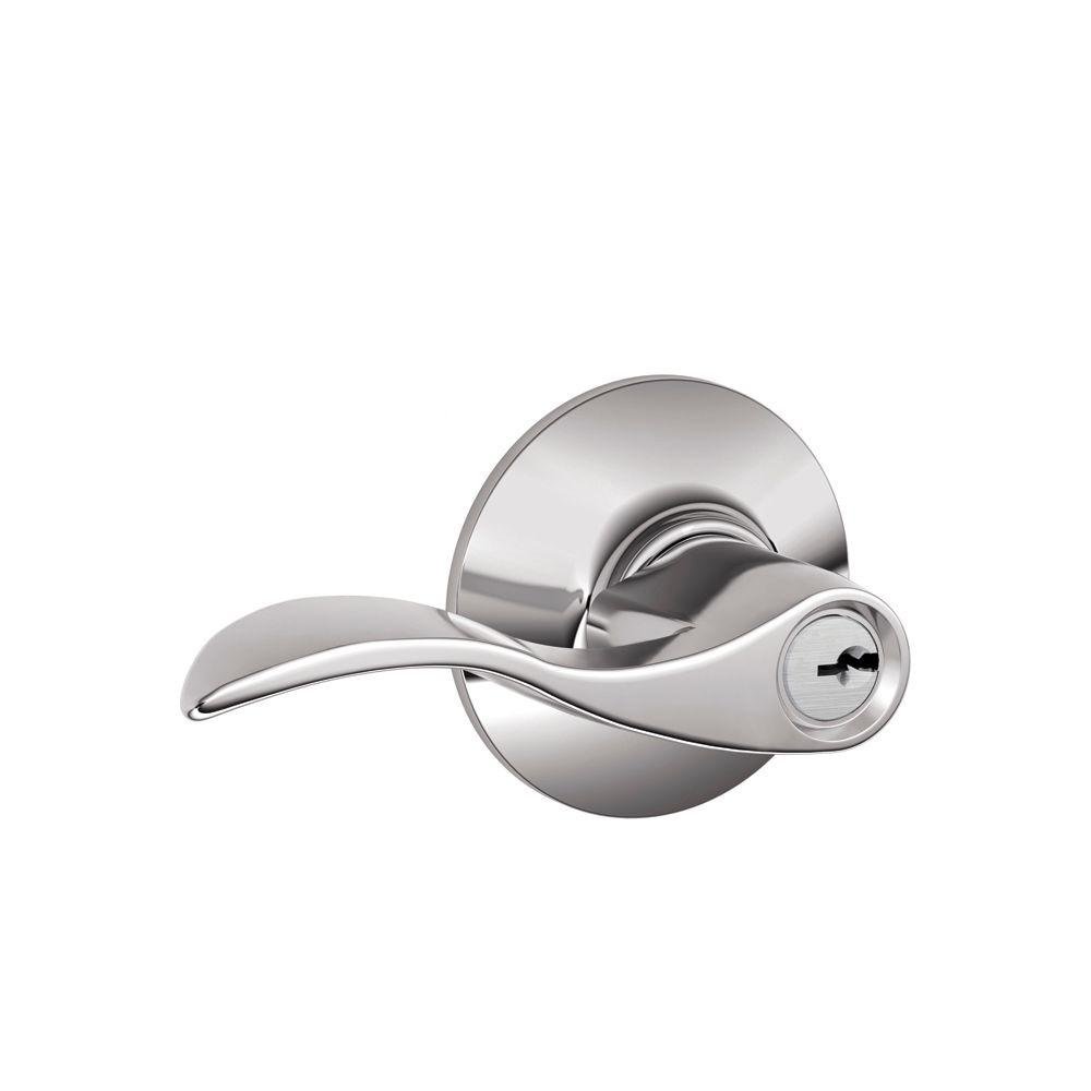 SCHLAGEF51A Acc 625 Accent Keyed Entry Lever, Bright Chrome