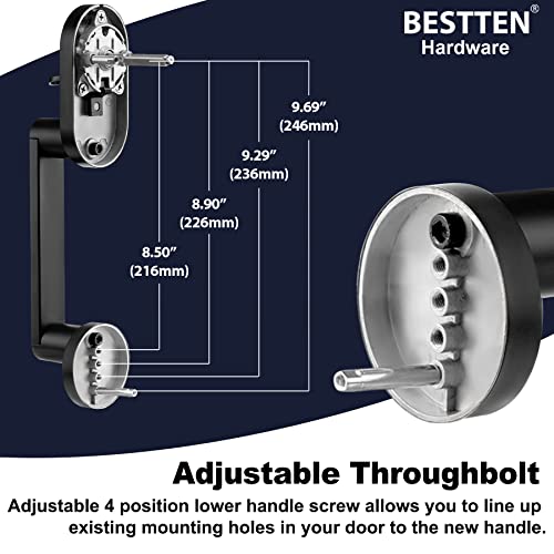 Bestten Modern Front Door Handle Set, Heavy Duty Door Lever And Single Cylinder Keyed Entry Deadbolt Lock, Entrance Adjustable Handle, Reversible For Exterior Doors, Matte Black #TOP3